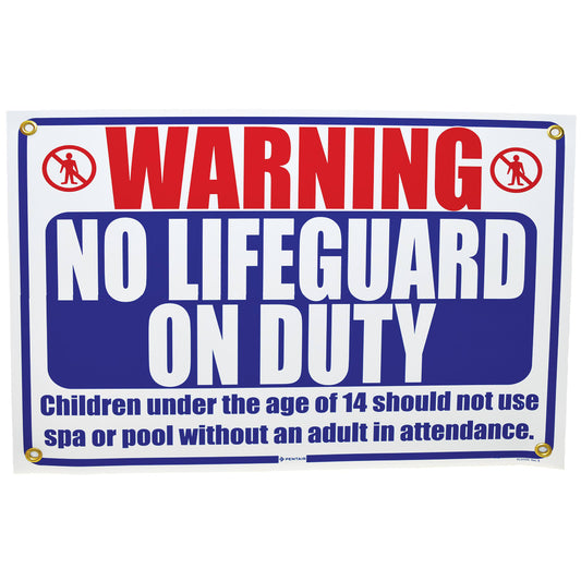 Pentair Sign No Lifeguard On Duty 18 x 24 Two Color | R230500