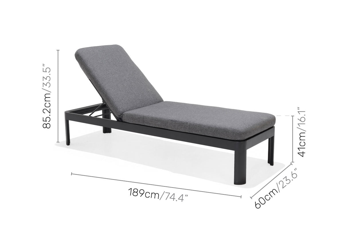 LifestyleGarden Portals Dark Outdoor Sun Lounger with Weather Net