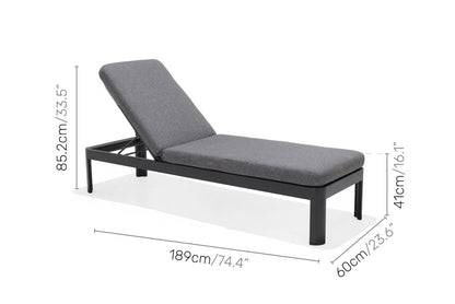 LifestyleGarden Portals Dark Outdoor Sun Lounger with Weather Net