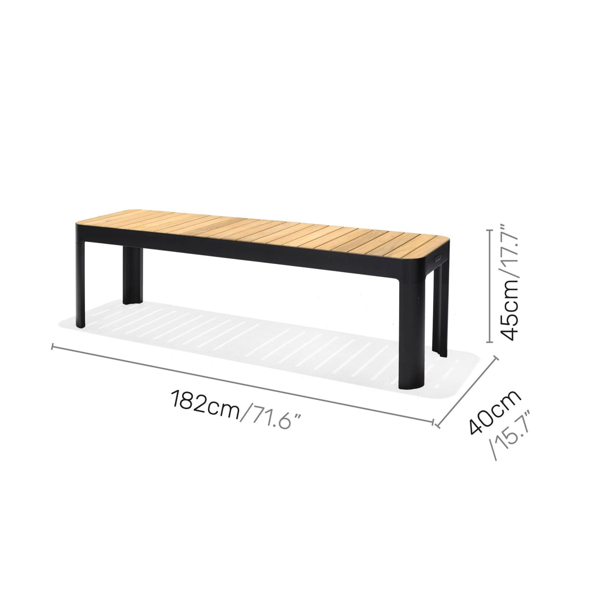 LifestyleGarden Portals Teak and Aluminum Outdoor Picnic Bench