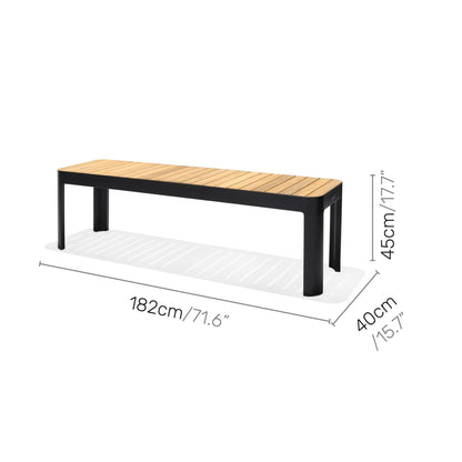 LifestyleGarden Portals Teak and Aluminum Outdoor Picnic Bench