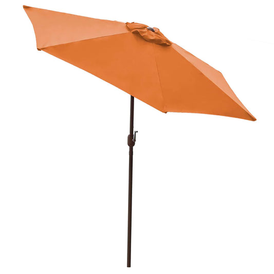 Patio Outdoor Backyard Panama Jack  9ft Diameter Aluminum Crank Umbrella Orange Fabric PJO-6001-ORG