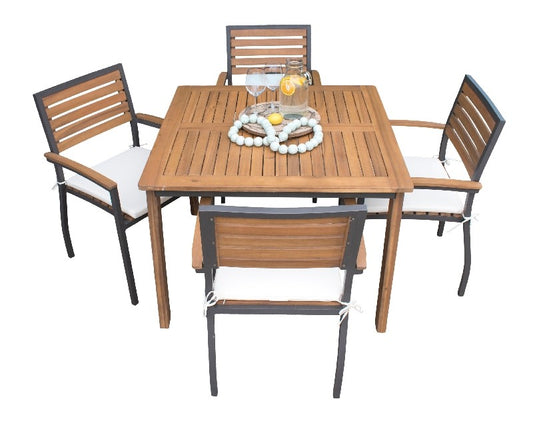 Panama Jack Boca Grande Collection 5 Piece Side Chair Dining Set | PJO-3201-GRY-5DA