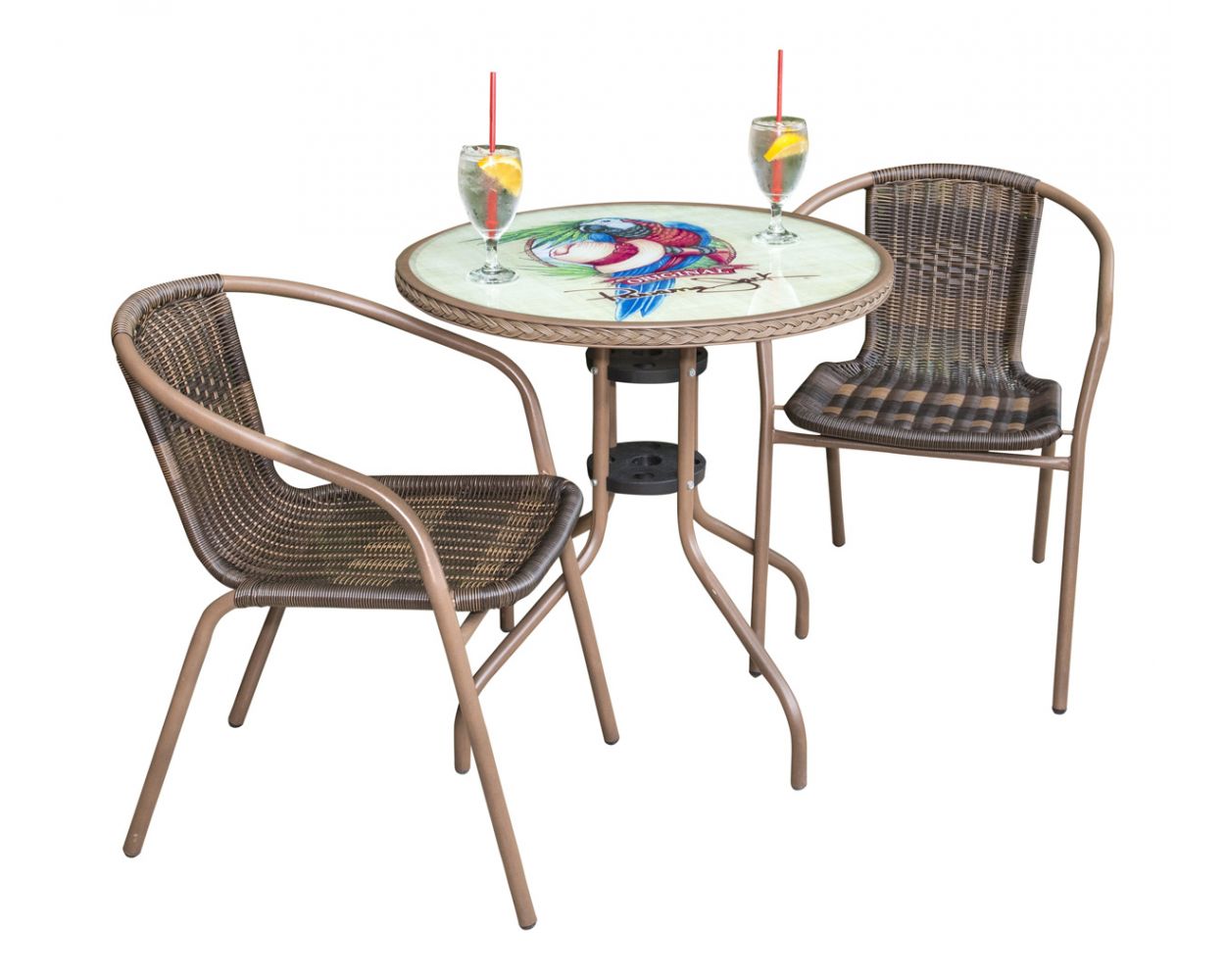 Patio Furniture Panama Jack Café Collection 3 Piece Bistro Parrot Set | PJO-9001-ESP-3PP