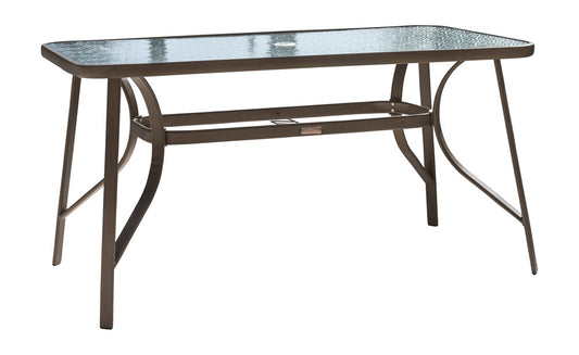 Patio Table Patio Furniture Panama Jack Café Collection 55" Rect Dining Table  With Hammered Tempered Glass 55 x 32 x 29 | PJO-9001-ESP-RT