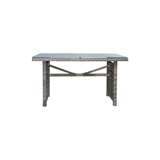 Panama Jack Graphite Collection Rectangular High Coffee Table  with Grey Tempered Glass 47.5 x 28 x 26 | PJO-1601-GRY-RC