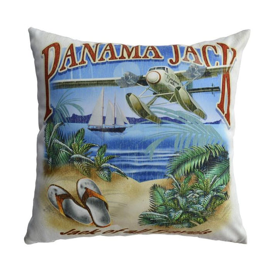 Outdoor Patio Beach Panama Jack Jack of All Travels Throw Pillow Set of 2 PJO-9001-JAT-TP