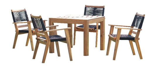 Patio Furniture Outdoor Backyard Set Panama Jack Laguna Collection 5 Piece Side Chair Dining Set PJO-3301-ACA-5DA