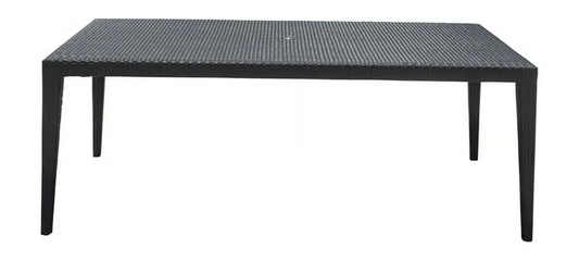 Panama Jack Onyx Collection 78" x 39" Rectangular Dining Table with Umbrella Hole 78 x 39 x 30 | PJO-1901-BLK-RT