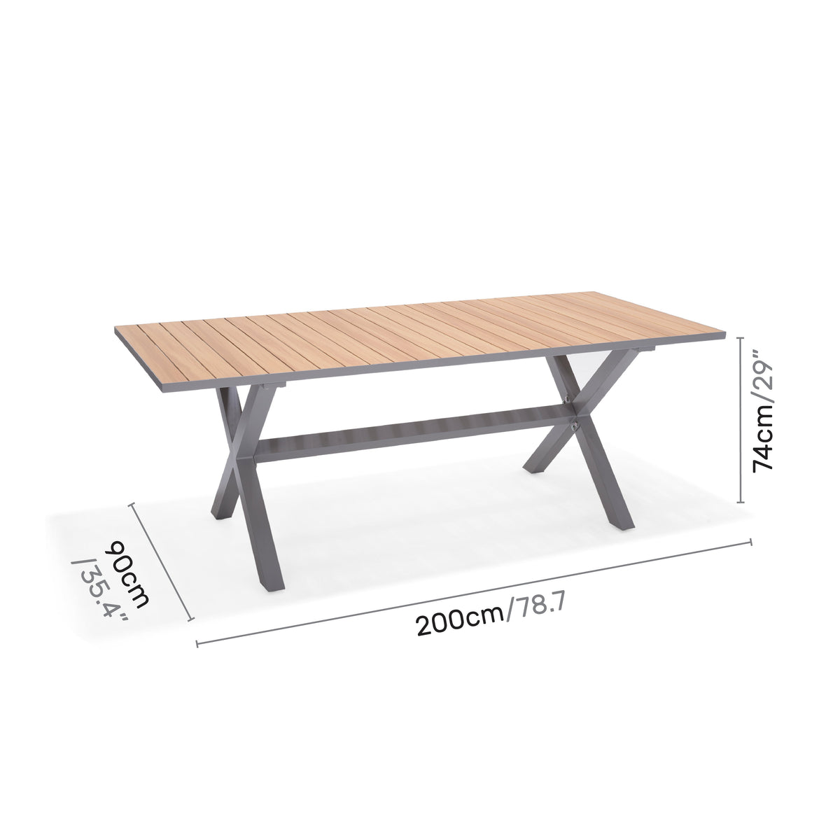 LifestyleGarden Panama Light Aluminum Rectangular Outdoor Dining Table