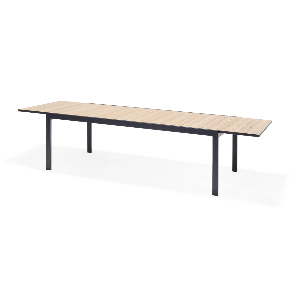 LifestyleGarden Panama Dark Aluminum Extendable Outdoor Dining Table
