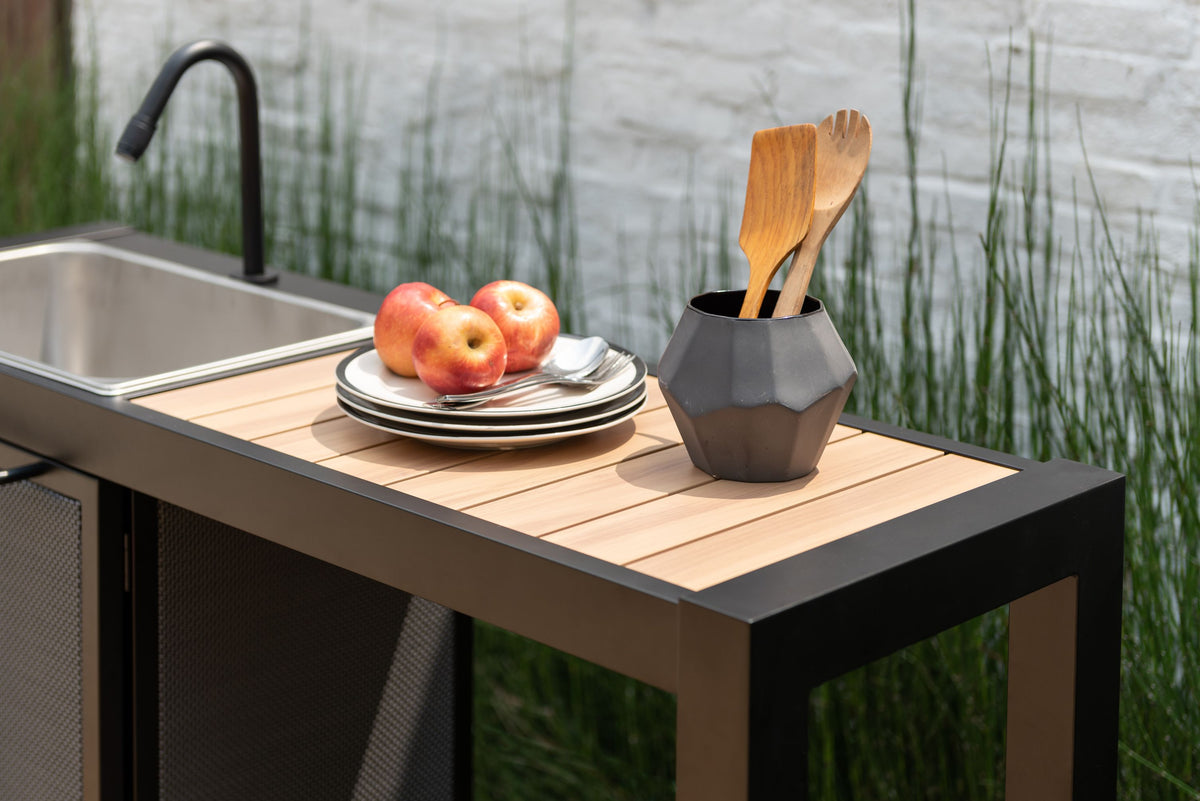 LifestyleGarden Panama Dark Aluminum Outdoor Kitchen Cart