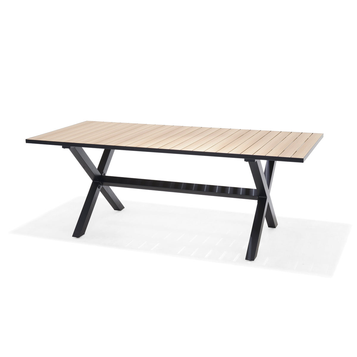 LifestyleGarden Panama Dark Aluminum Rectangular Outdoor Dining Table