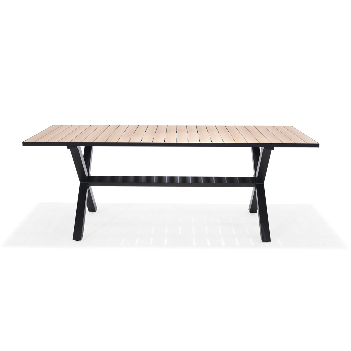 LifestyleGarden Panama Dark Aluminum Rectangular Outdoor Dining Table