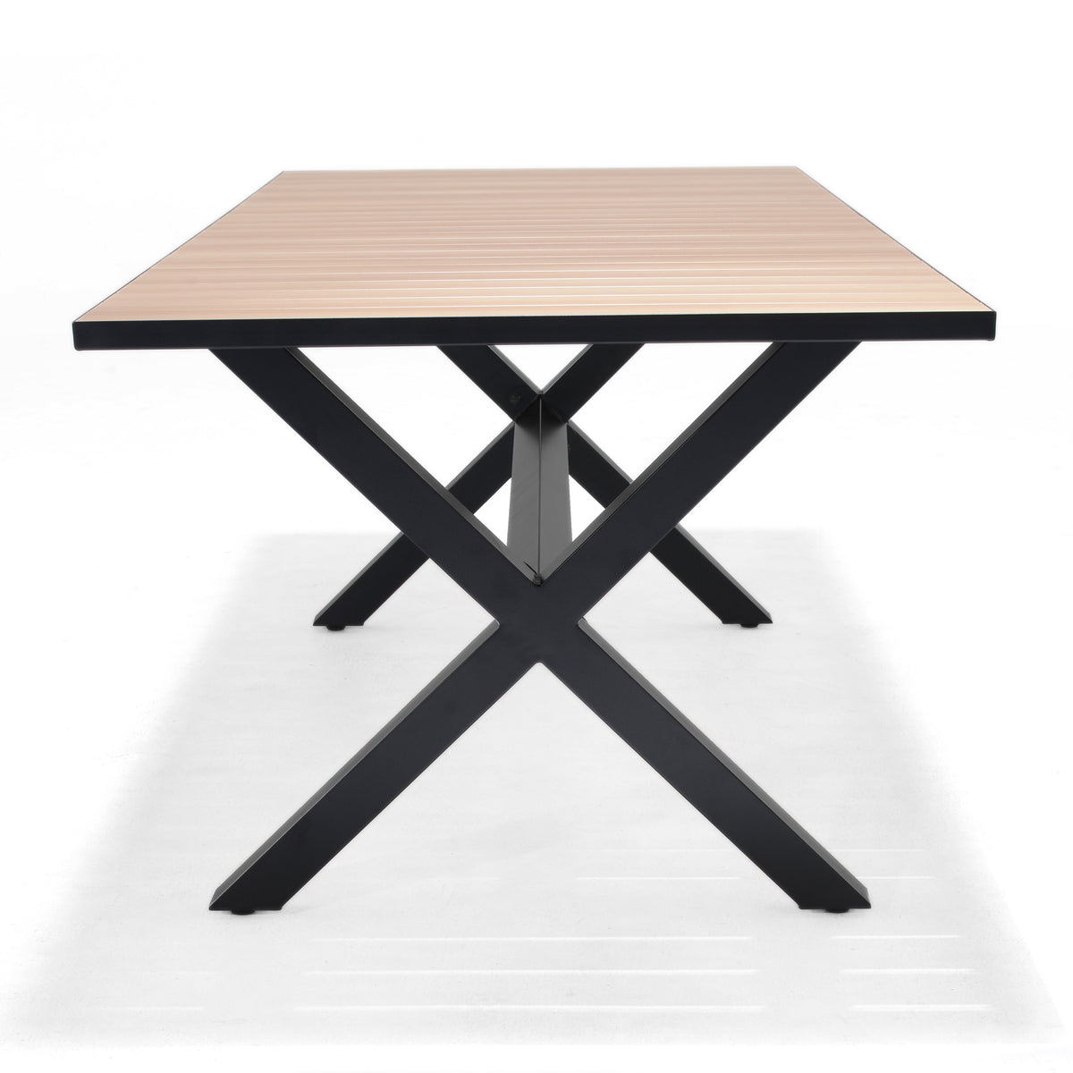 LifestyleGarden Panama Dark Aluminum Rectangular Outdoor Dining Table