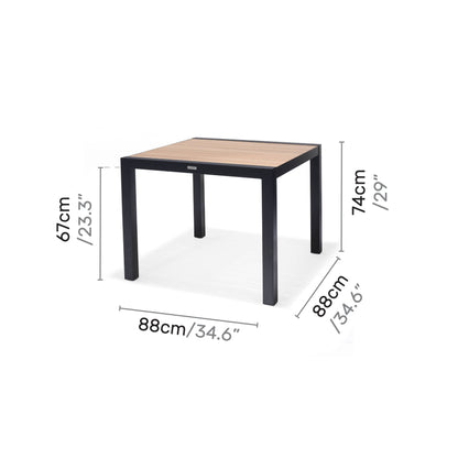 LifestyleGarden Panama Dark Aluminum Square Outdoor Side Table