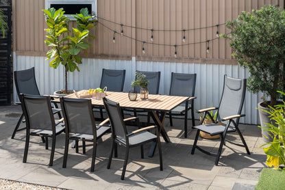 LifestyleGarden Panama Dark Stacking Outdoor Dining Armchairs, Set of 2