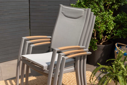 LifestyleGarden Panama Light Stacking Outdoor Dining Armchairs, Set of 2
