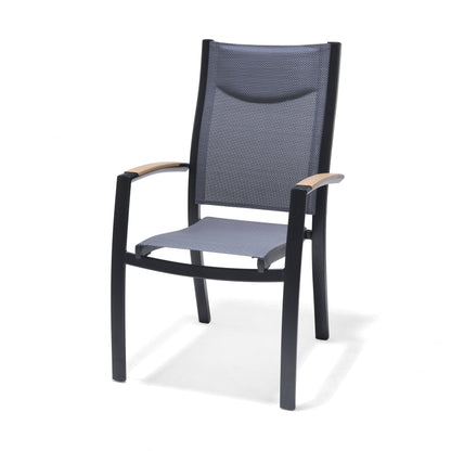 LifestyleGarden Panama Dark Stacking Outdoor Dining Armchairs, Set of 2