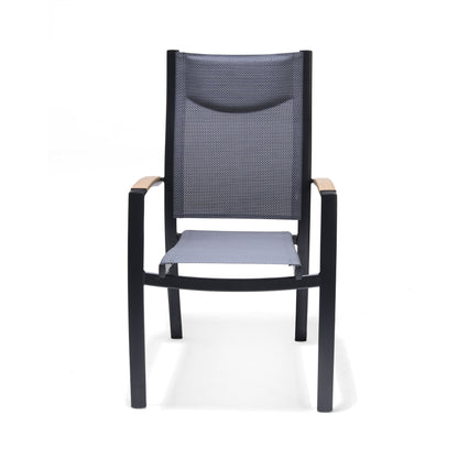 LifestyleGarden Panama Dark Stacking Outdoor Dining Armchairs, Set of 2