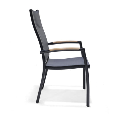 LifestyleGarden Panama Dark Stacking Outdoor Dining Armchairs, Set of 2