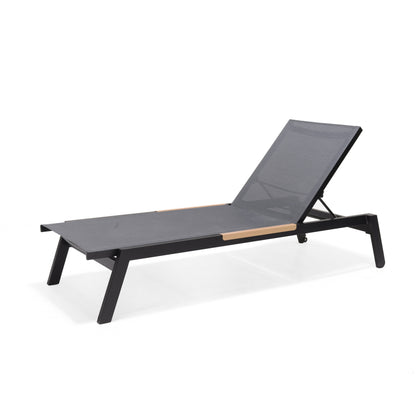 LifestyleGarden Panama Dark Outdoor Sun Lounger Set with Side Table, Set of 3