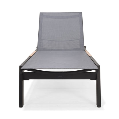 LifestyleGarden Panama Dark Stacking Outdoor Sun Lounger with Wheels