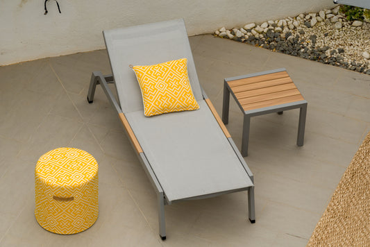 LifestyleGarden Panama Light Stacking Outdoor Sun Lounger with Wheels