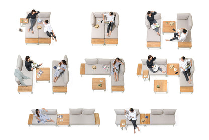LifestyleGarden Portals Light 3 Piece Modular Outdoor Sofa Set