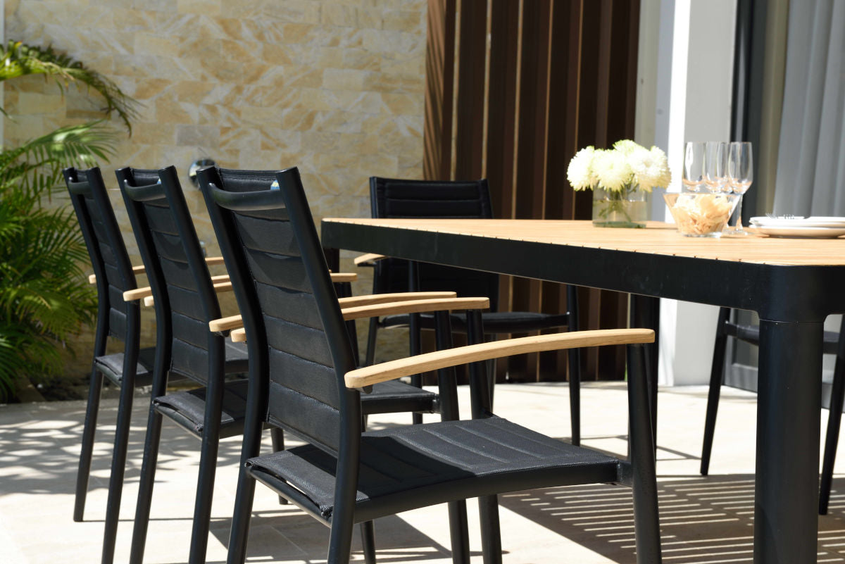 LifestyleGarden Portals 9 Piece Patio Dining Set with Stacking Chairs