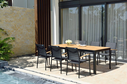 LifestyleGarden Portals Dark Rectangular Outdoor Dining Table