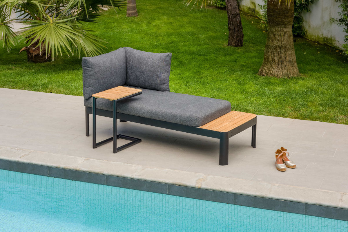 LifestyleGarden Portals Dark Balcony Sofa Set with C Shape Side Table