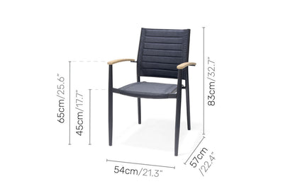 LifestyleGarden Portals Dark Stacking Outdoor Dining Armchairs, Set of 2