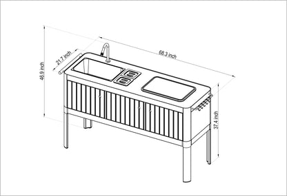 LifestyleGarden Portals Light Portable Outdoor Kitchen with Sink
