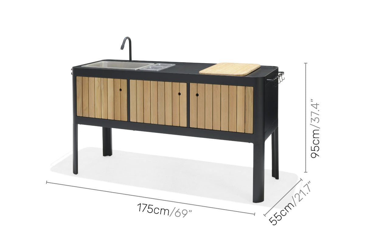 LifestyleGarden Portals Dark Portable Outdoor Kitchen with Sink