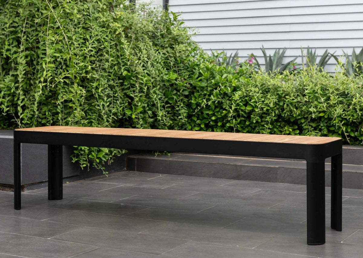 LifestyleGarden Portals Teak and Aluminum Outdoor Picnic Bench