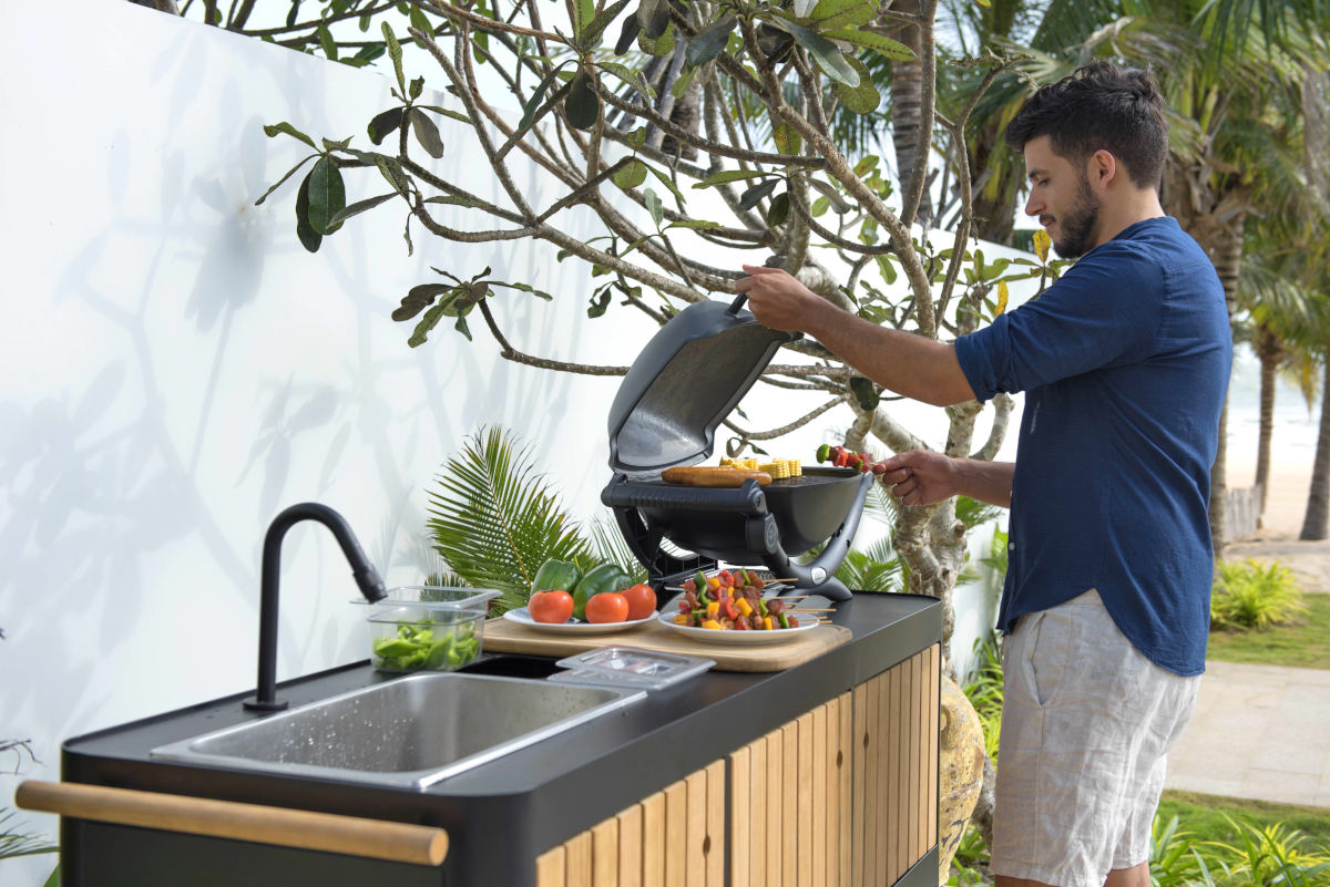 LifestyleGarden Portals Dark Portable Outdoor Kitchen with Sink