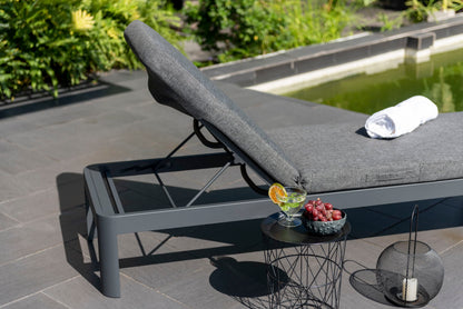 LifestyleGarden Portals Dark Outdoor Sun Lounger with Weather Net