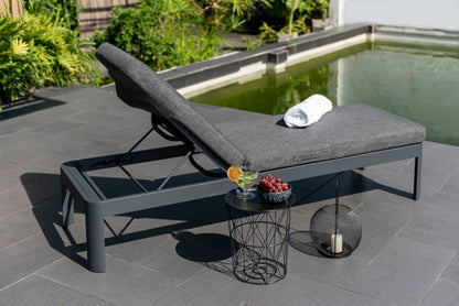 LifestyleGarden Portals Dark Outdoor Sun Lounger with Weather Net