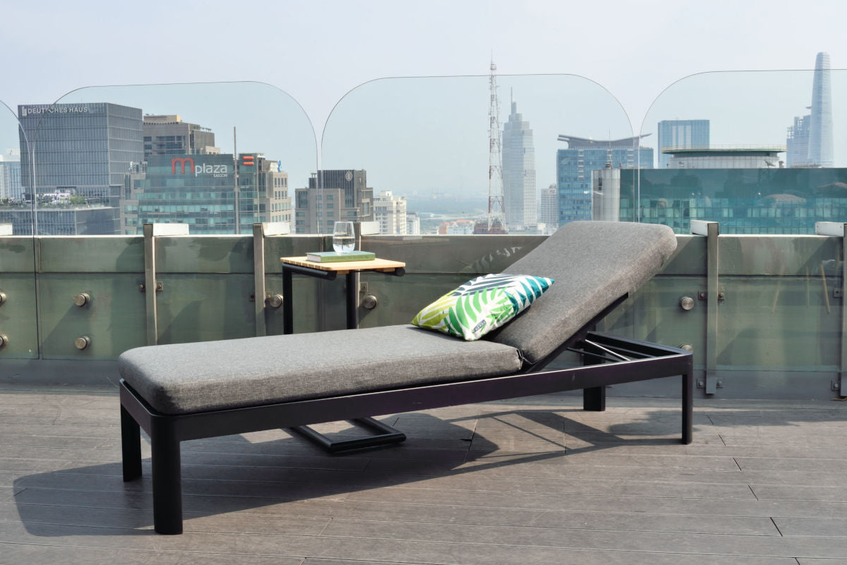 LifestyleGarden Portals Dark Outdoor Sun Lounger with Weather Net