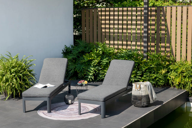 LifestyleGarden Portals Dark Outdoor Sun Lounger with Weather Net