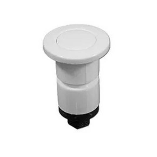 White PresAir Push Air Button Air Actuator for pool and spa control, weatherproof and durable.