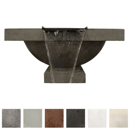 Patio Fire Bowl Prism Hardscapes Ibiza 31-Inch Concrete Round Outdoor Fire Pit & Water Bowl