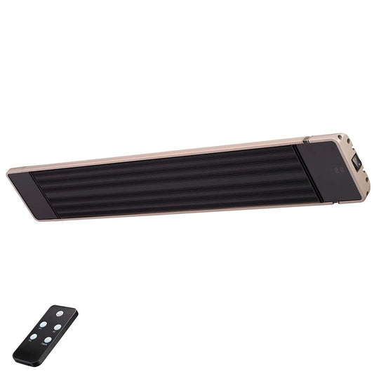 Weatherproof RADtec X15R outdoor heater with sleek design and zero light feature.