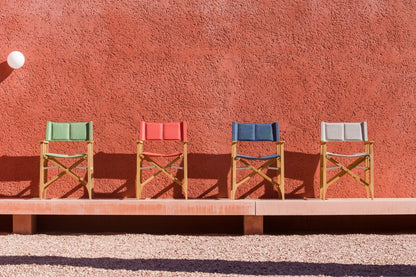 LifestyleGarden Zircon Teak Folding Director Chair, Red