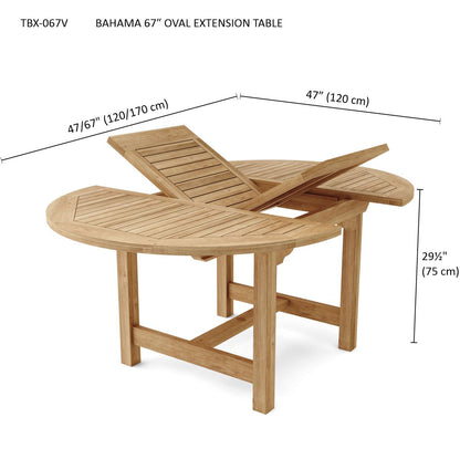 Anderson Teak Bahama 67" Oval Extension Table