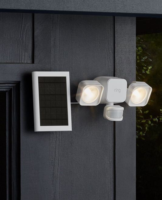 Ring Smart Lighting Solar Floodlight, Wireless, Outdoor, White | B07YP9W129