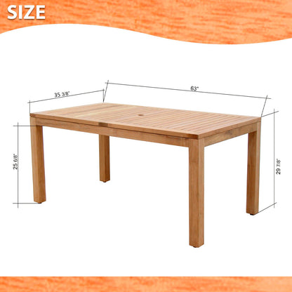 Amazonia Rinjani Teak and Aluminum 7 Piece Patio Dining Set
