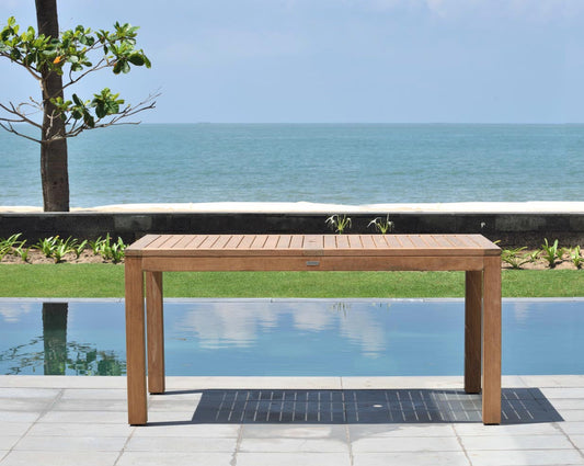 Amazonia Rinjani Teak Rectangular Outdoor Dining Table, 63 Inch