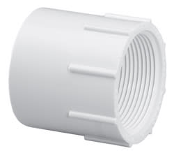 Adapter, Slip x FPT White PVC Schedule 40